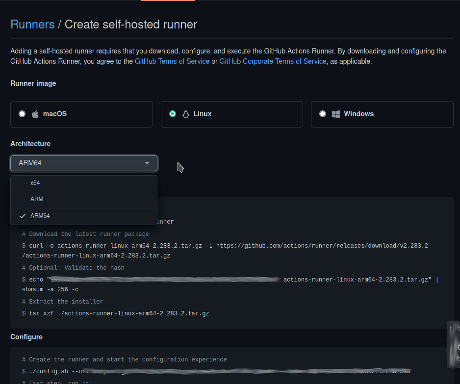Create a new ARM64 Linux runner