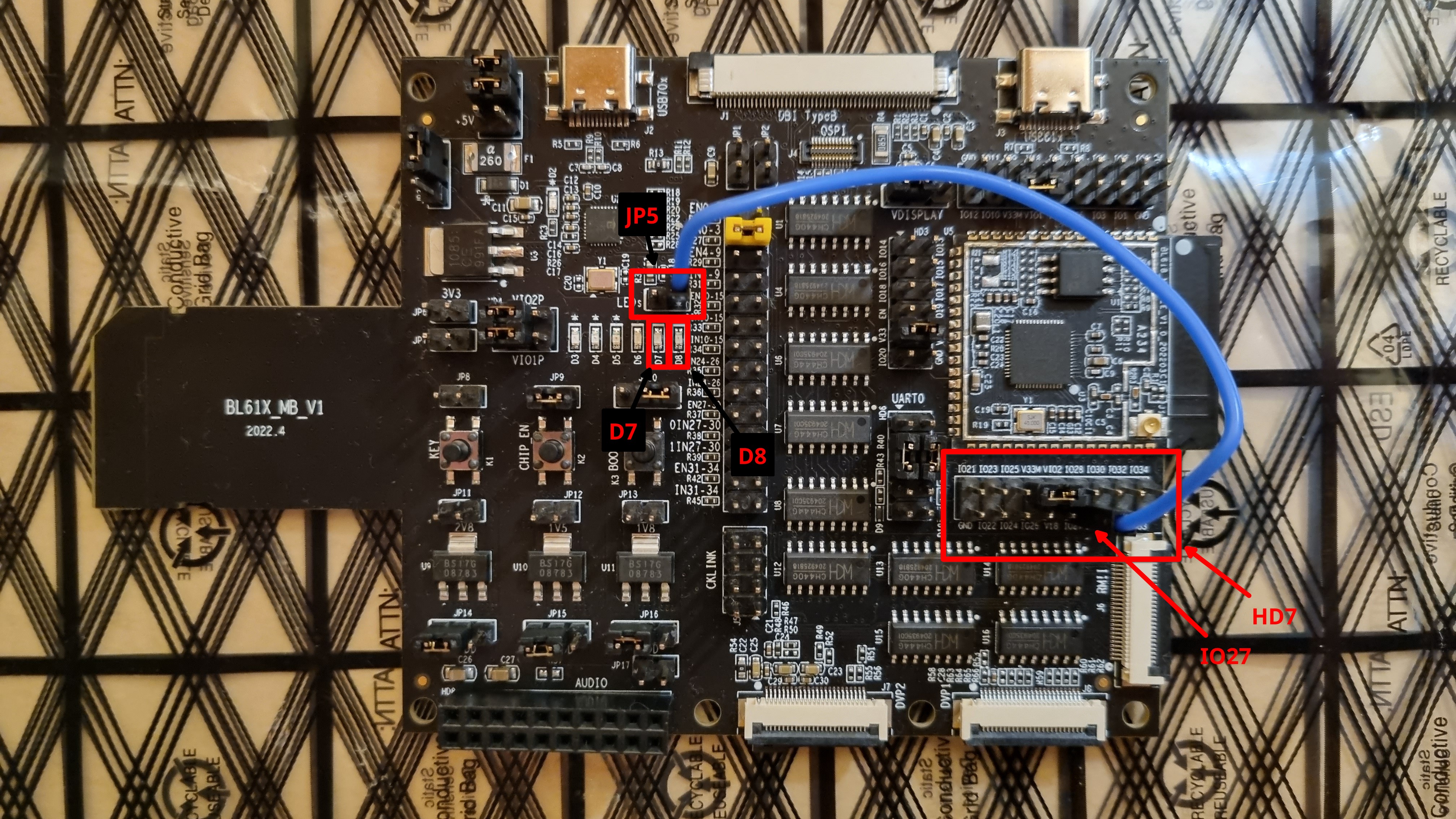 Connect D8 to GPIO27