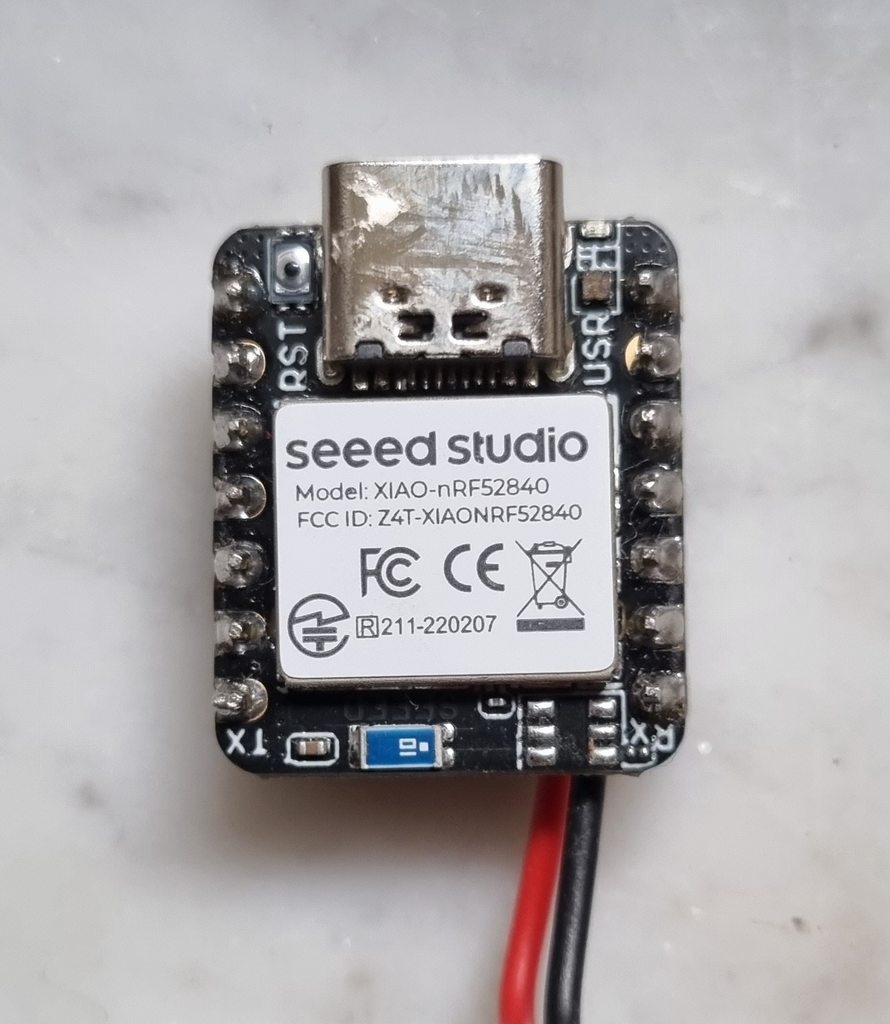 Front view of the Seeed Studio XIAO NRF52840 board